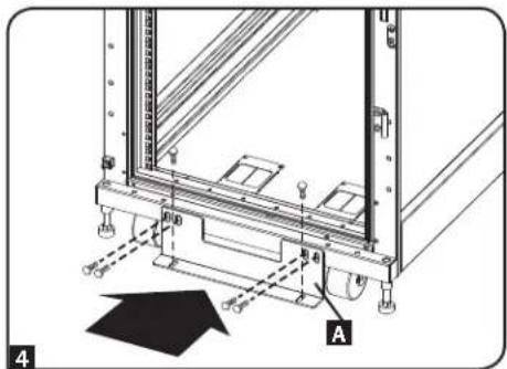 Technical diagram showing a mechanical assembly with labeled components and directional arrows, including section A.