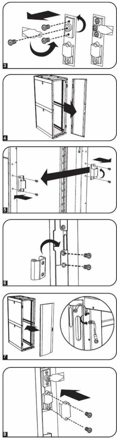 Tripp Lite SmartRack SR42UBDP - Inversion de la porte avant (suite) - 1