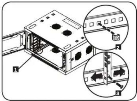 Tripp Lite SmartRack SRW6UDPGVRT - Réglage de la profondeur de montage des rails - 1