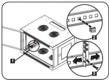 Tripp Lite SmartRack SRW6UW - Advertencia: No intente ajustar los rieles mientras el equipo está instalado en el gabinete. No intente usar los rieles sin los tornillos instalados. (2 por riel.) - 1