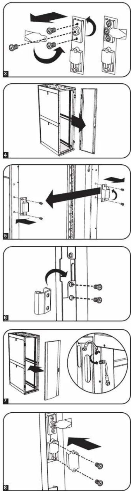 Tripp Lite SmartRack SRX47UBWDEXP - Invirtiendo la Puerta Frontal (continuación) - 1