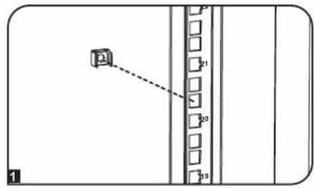 Tripp Lite SmartRack SR45UBEXPNDNR3 - Pour enlever les écrous à cage, inverser les étapes 1 à 3 - 1