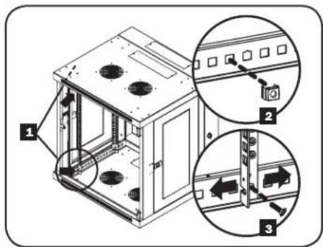 Tripp Lite SmartRack SRW12USDPG - Réglage de la profondeur du rail de montage - 1