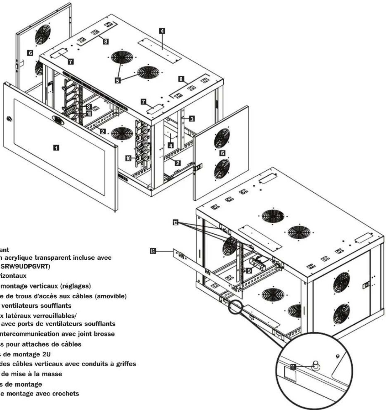 Tripp Lite SmartRack SRW9UDPVRT - Vue d'ensemble - 1