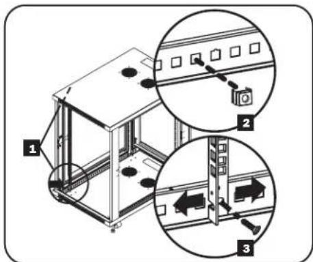 Tripp Lite SmartRack SR24UB - Ajuster la profondeur des rails de montage - 1