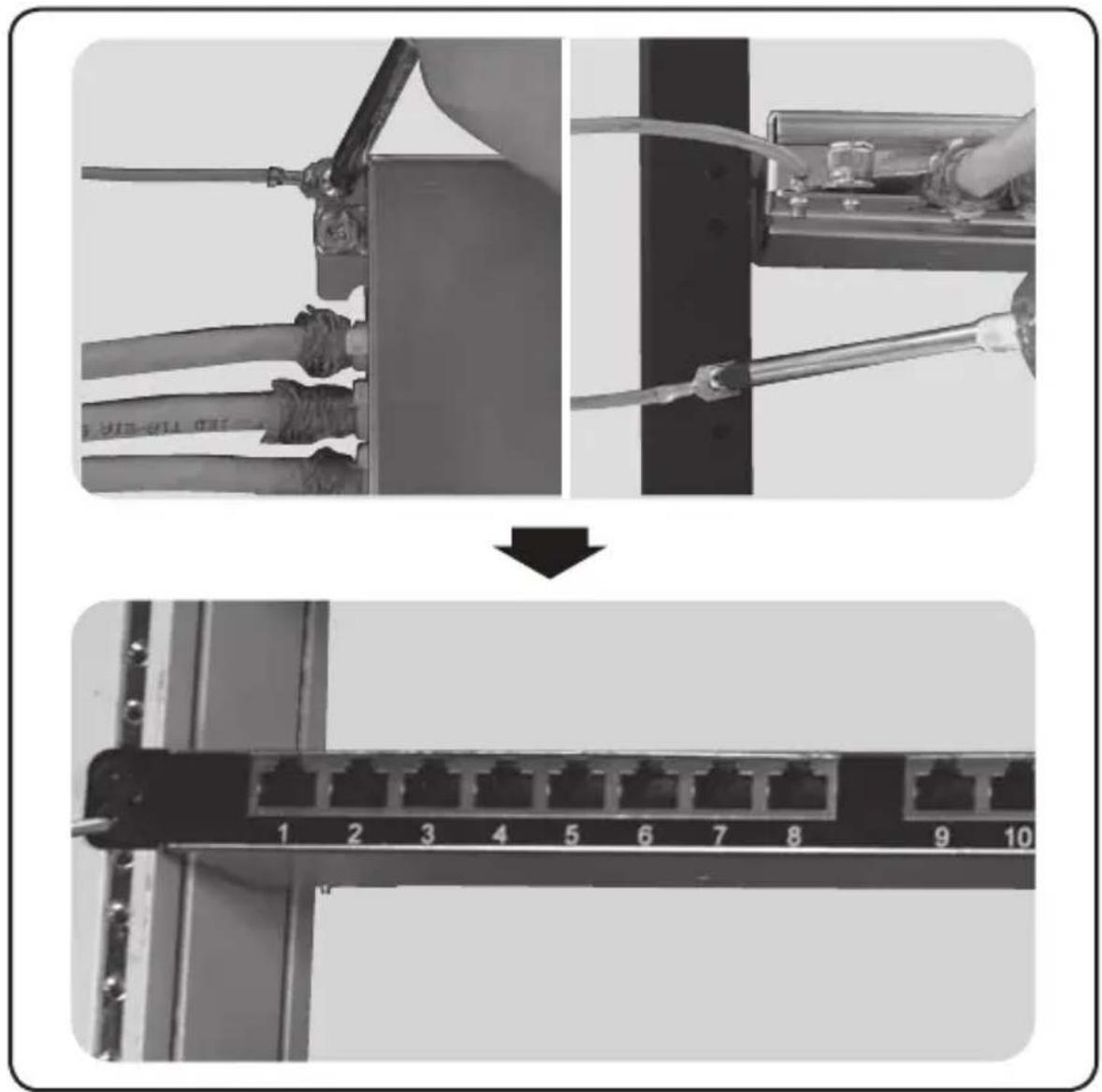 Tripp Lite N252024HUSHK - Conecte la terminal de tierra del panel a un rack o gabinete. - 1