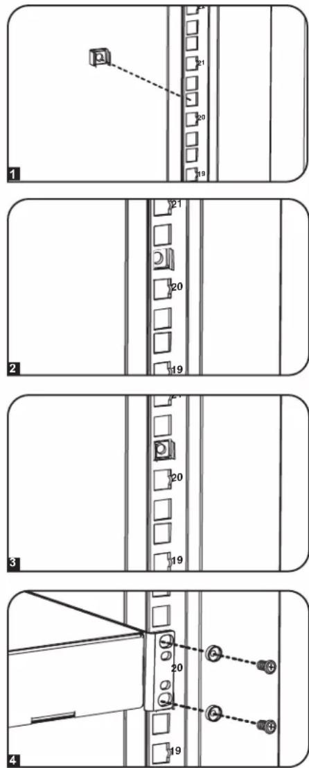 Tripp Lite SmartRack SR48UBWD - Pour enlever les écrous à cage, inverser les étapes 1 à 3 - 1