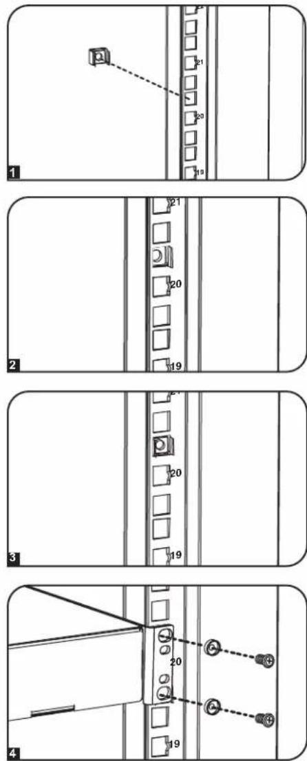 Tripp Lite SmartRack SR48UBWD - Para Quitar las Tuercas de Jaula, Invierta los Pasos 1 a 3 - 1
