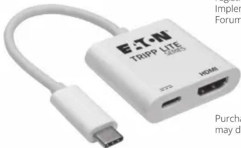 Tripp Lite U44406NH4K6WC - Adaptador USB 3.2 Gen 1 USB-C a HDMI de 4K con Carga PD - 1