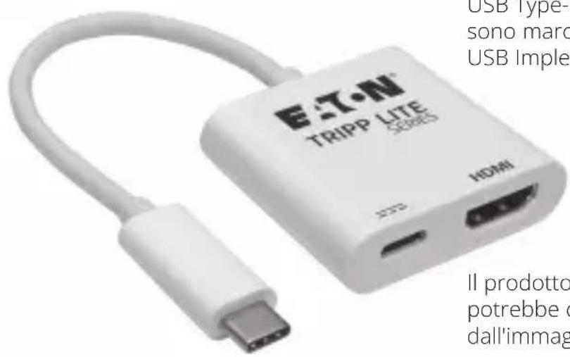 Tripp Lite U44406NH4K6WC - Adattatore da USB 3.2 Gen 1 a HDMI 4K con ricarica PD - 1