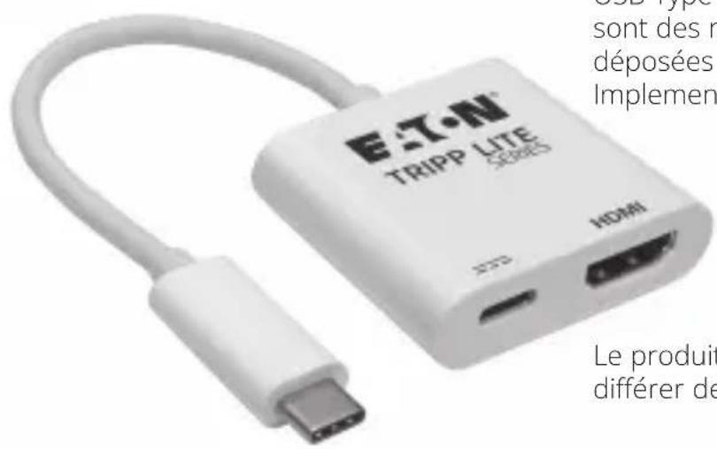 Tripp Lite U44406NH4K6WC - Adaptateur USB 3.2 gen 1 usb-c vers 4K HDMI avec chargeur PD - 1