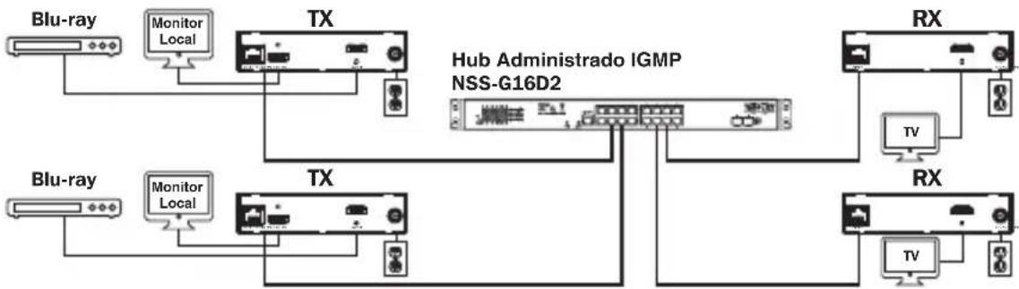 Tripp Lite B160100CSI - Instalación Punto a Multipunto - Switch Administrado con IGMP - 3