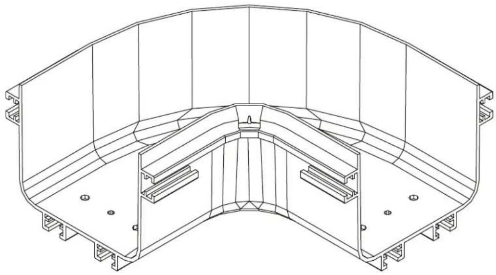 Tripp Lite SmartRack SRFC5ELBOW - Coude horizontal de 90 degrés pour le système d'acheminement des fibres - 1