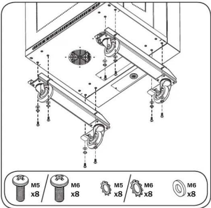 Tripp Lite CSHANDLEKIT - Installation des roulettes - 1