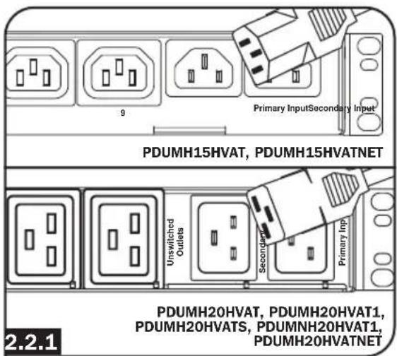 Tripp Lite PDUMNH20HVAT1 - Raccorder le cordon d'entrée secondaire à la PDU : - 1