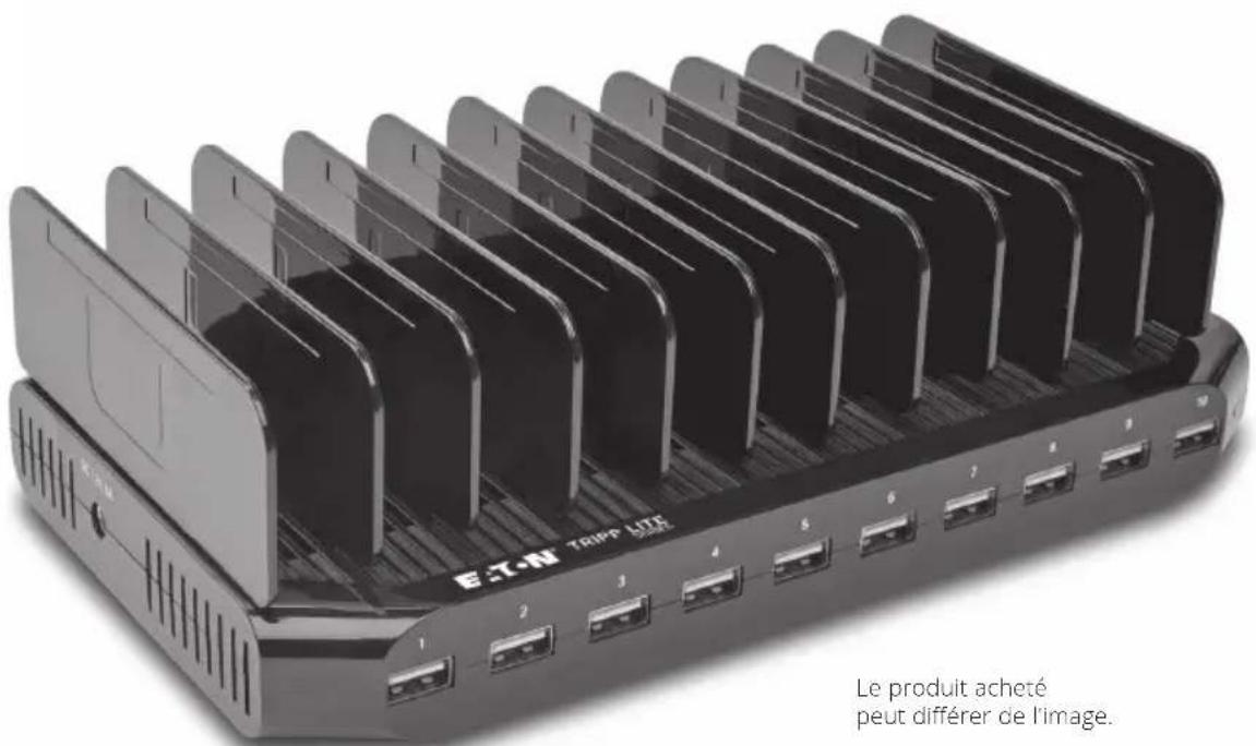 Tripp Lite U280010STCEE - Station de recharge USB à 10 ports avec rangement réglable - 1