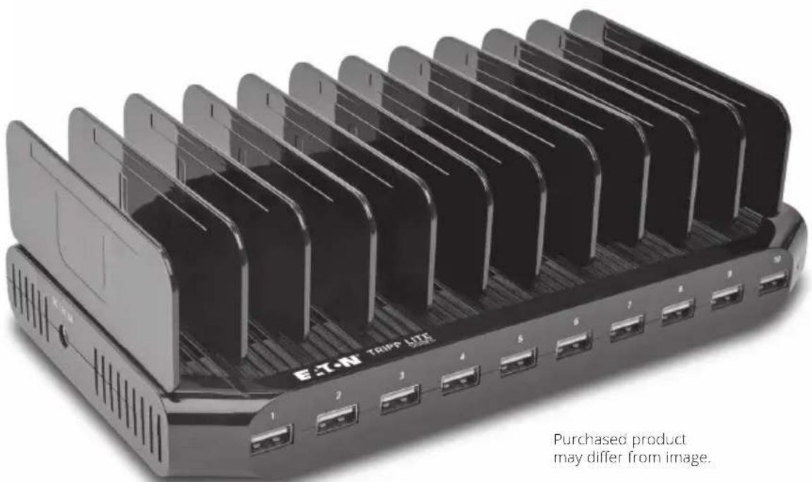 Tripp Lite U280010STCEE - 10-Port USB Charging Station with Adjustable Storage - 1