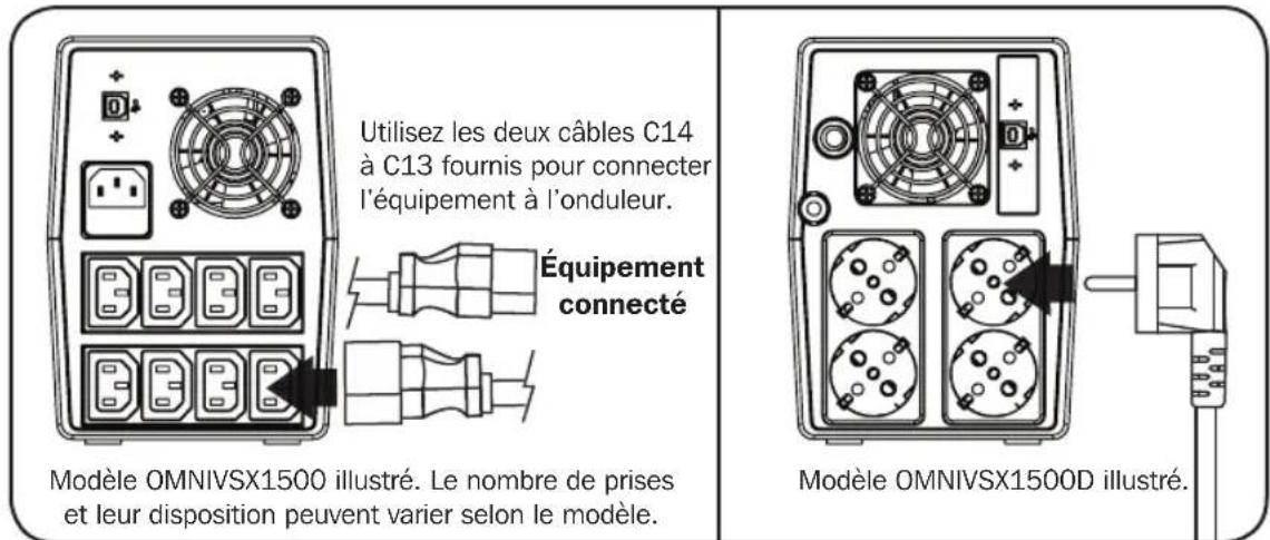Tripp Lite OMNIVSX1000D - Étape 2 : branchez votre équipement à l'onduleur. - 1
