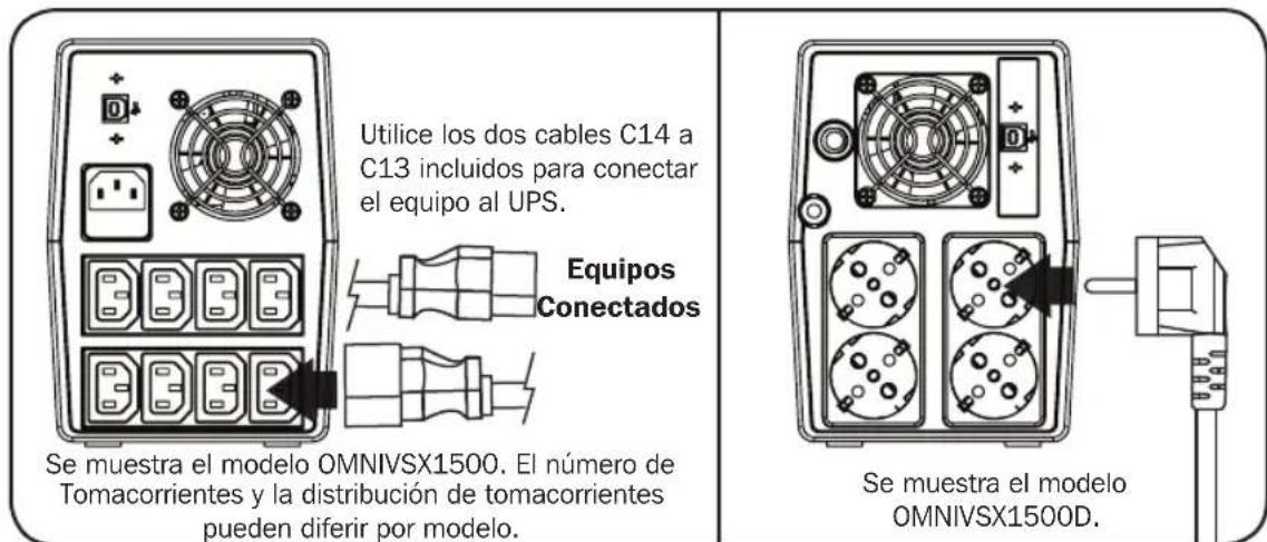 Tripp Lite OMNIVSX1000D - PASO 2: Enchufe su equipo en el UPS. - 1