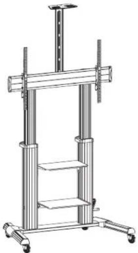 Tripp Lite DMCS60100XXCK - Heavy-Duty Rolling TV/Monitor Cart with Crank Handle - 1