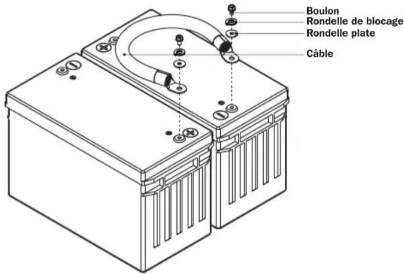 Tripp Lite BP480V40NIB - Installation des câbles de dérivation aux bornes des batteries - 1