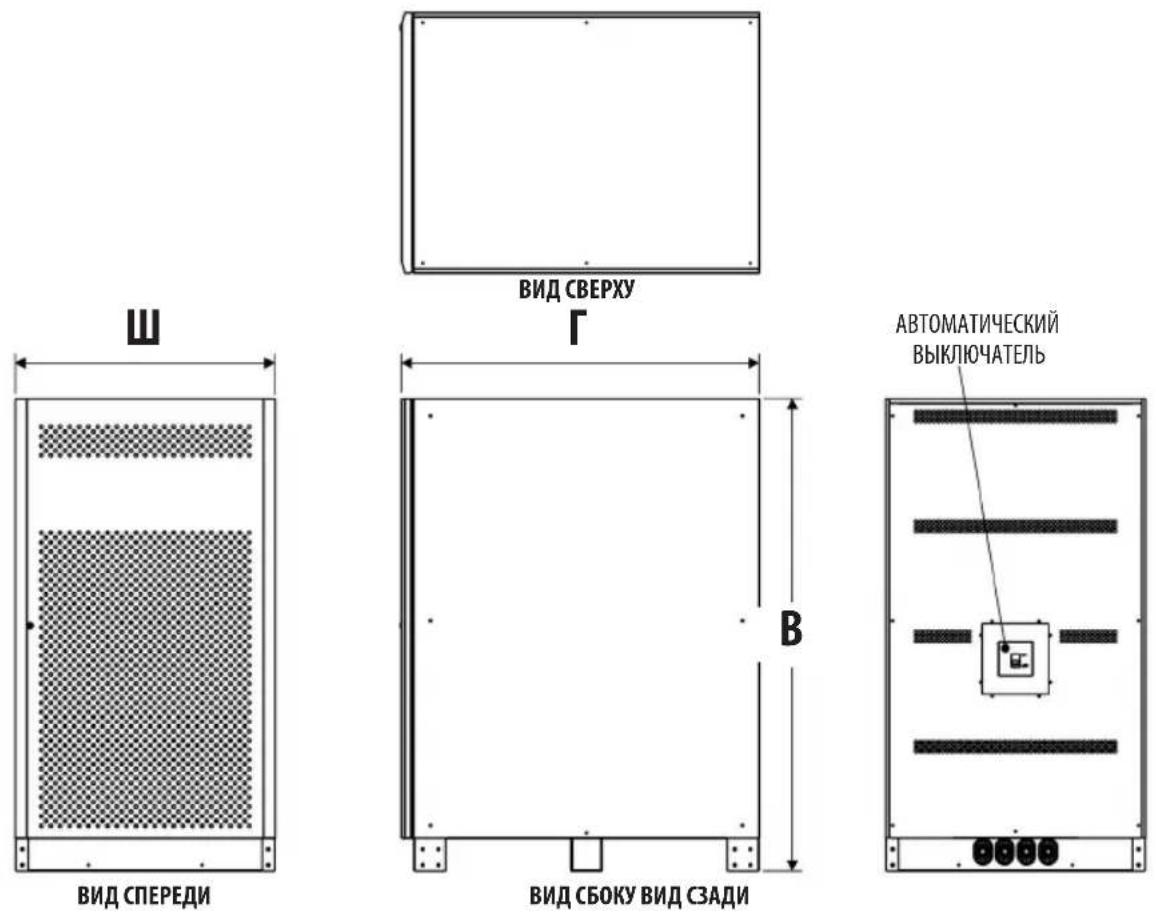Tripp Lite BP480V65NIB - Измерения для мод. BP480V65/NIB и BP480V100/NIB - 1