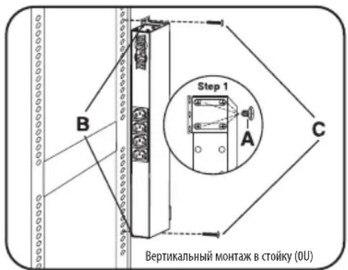 Tripp Lite PDU12IEC - BepTKaJIbHbI MOHTaX B CToiKy (OU) - 1