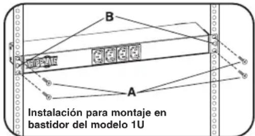 Tripp Lite PDU12IEC - Instalación para montaje en bastardor del Modelo 1U - 1