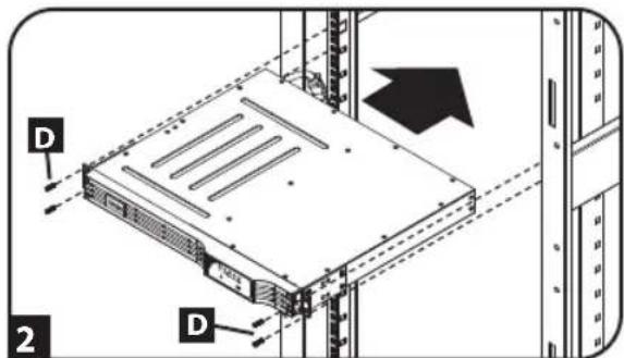 Tripp Lite SMX500RT1U - Монтаж в двухрамную стойку - 2