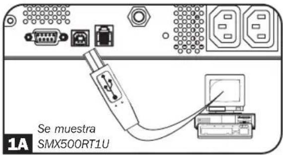 Tripp Lite SMX500RT1U - USB y Serial RS-232 Comunicaciones - 1