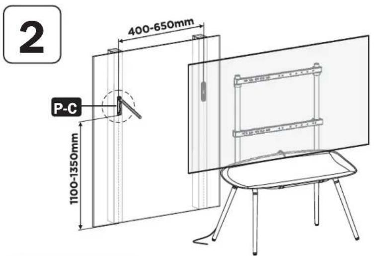 Tripp Lite DMPDS5570S - Colocacion de la Pantalla en el Pedestal - 1