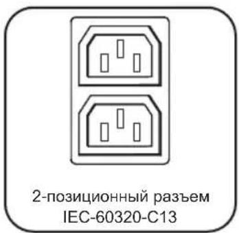 2-позиционный разъем IEC-60320-C13