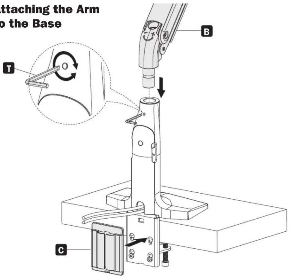 Attaching the Arm to the Base T B C