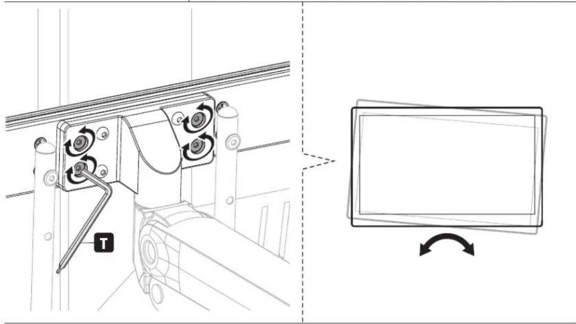 Technical diagram showing a mechanical device with rotating components and a screen, illustrating the process of rotation.