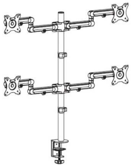 Tripp Lite DDR1327SQFC1 - Vierfach- Flachbildschirm- Flexarmtischhalterung - 1