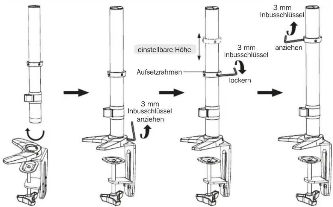 Tripp Lite DDR1327SFC - Installieren der Stange und Tischhalterung - 1