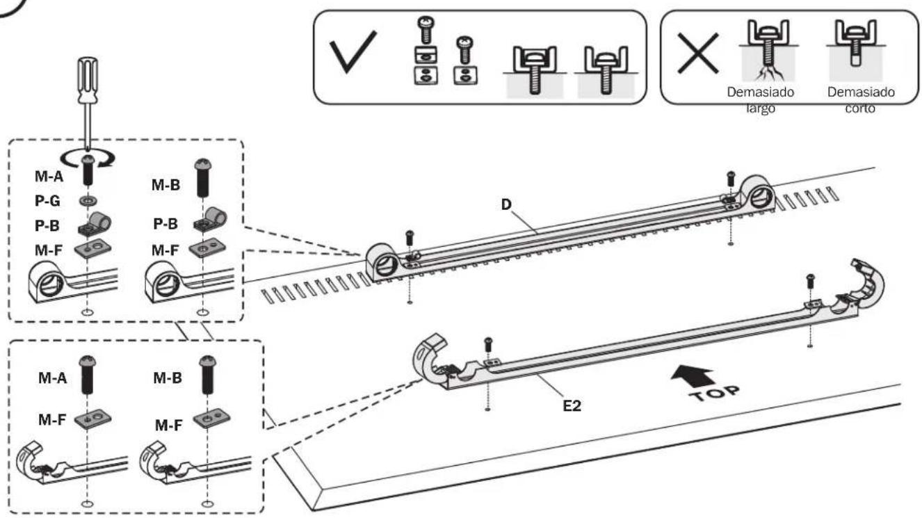 Tripp Lite DMPDS4970 - Colocacion de los Soportes en la Pantalla - 2