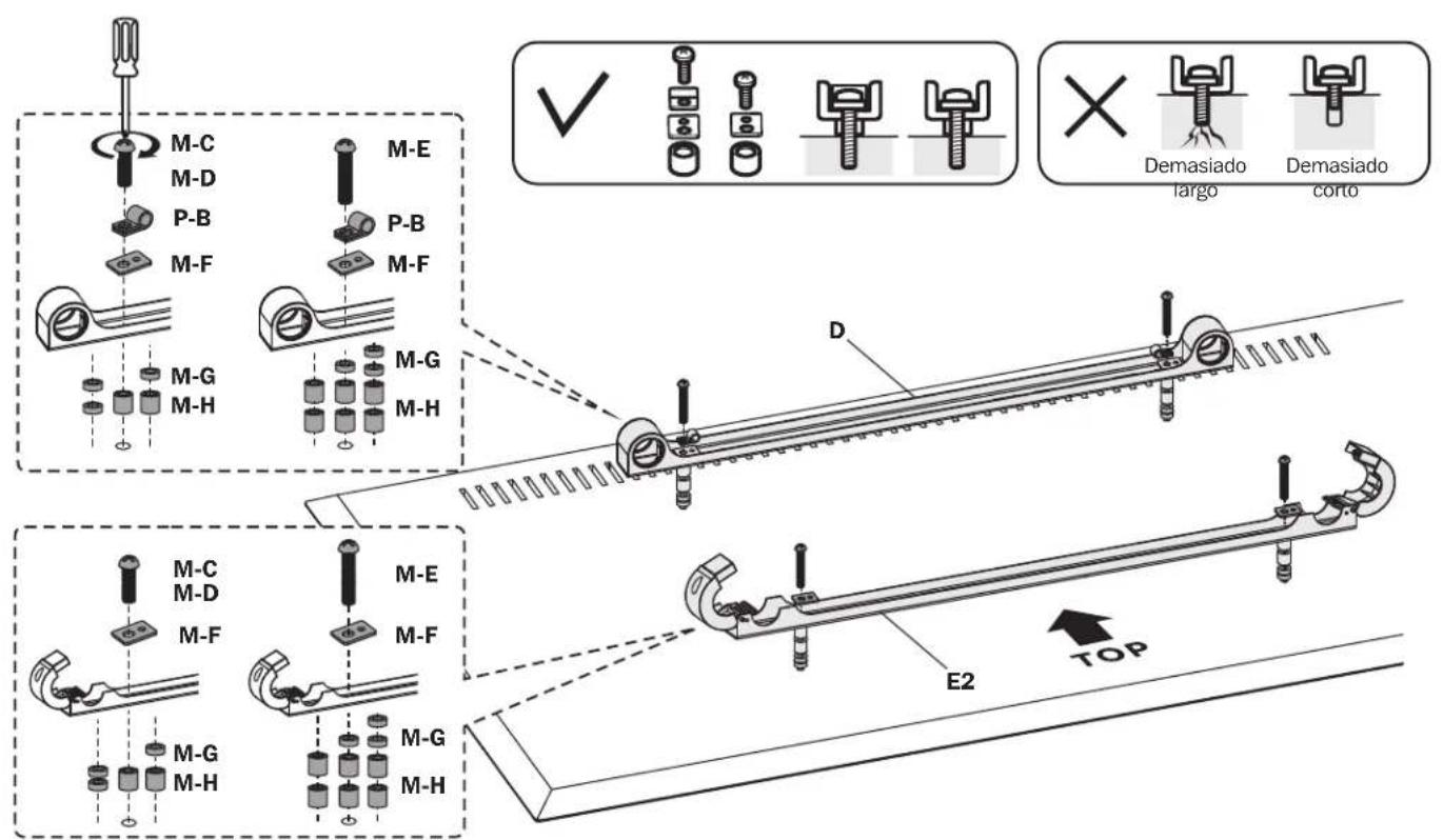 Tripp Lite DMPDS4970 - Colocacion de los Soportes en la Pantalla - 3