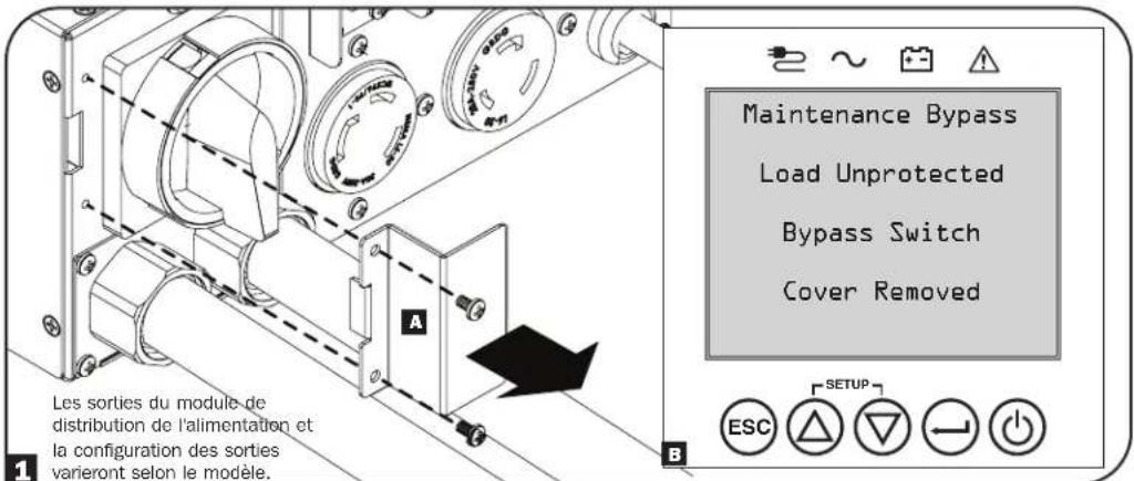 Tripp Lite SU6KRT3UHWMB - Procédure de dérivation d'entretien du module de distribution de l'alimentation - 1