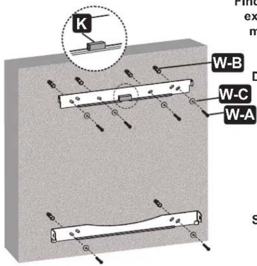 Tripp Lite DWM5070HD - Attach Mount Assembly Brackets to Wall 1b. Mount on Solid Brick and Concrete Block - 4