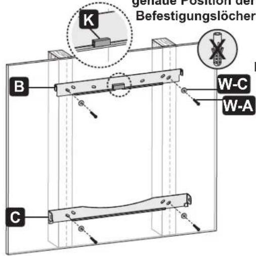 Tripp Lite DWM5070HD - Befestigen Sie die Montagehalterungen an der Wand 1a. Befestigen am Holzwandbalken - 7