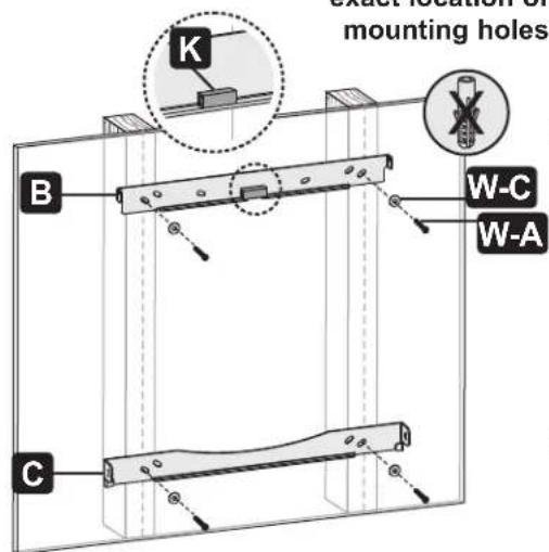 Tripp Lite DWM5070HD - Attach Mount Assembly Brackets to Wall 1a. Mount on Wood Stud Wall - 7