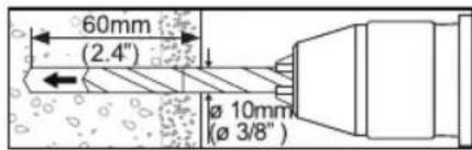60mm (2.4") Ø 10mm (Ø 3/8")
