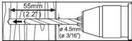 55mm (2.2') Ø 4.5mm (Ø 3/16")