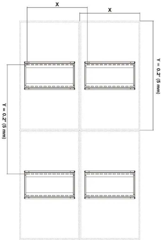 Tripp Lite DWMSCP4570VW - Video Wall Installation (mounting space as shown below) - 1