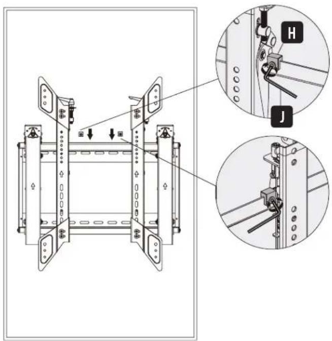 Tripp Lite DWMSCP4570VW - Фиксация положений кронштейнов с помощью противоскользящих блоков - 1