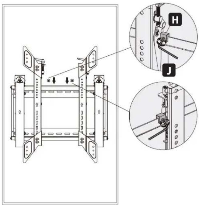 Tripp Lite DWMSCP4570VW - Fixing the Bracket Positions with the Anti-Skid Blocks - 1