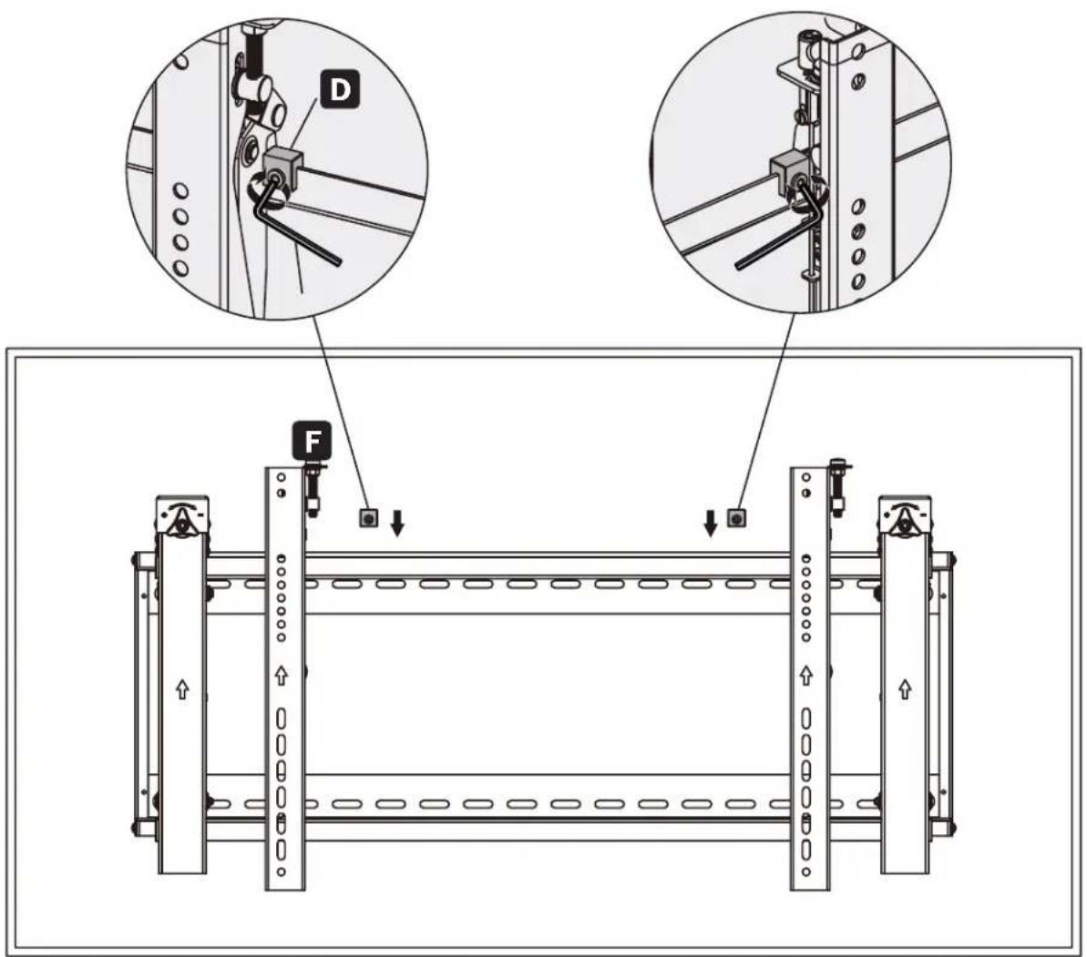 Tripp Lite DWMSCL4570VW - Fixing the Bracket Positions with the Anti-Skid Blocks - 1