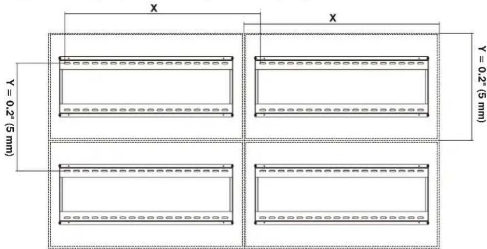 Tripp Lite DWMSCL4570VW - Video Wall Installation (mounting space as shown below) - 1