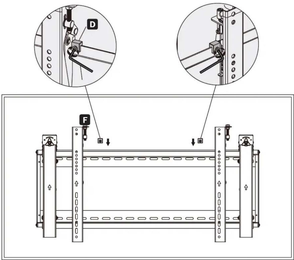 Tripp Lite DWMSCL4570VW - Festlegen der Halterungspositionen mit den Antirutschblöcken - 1